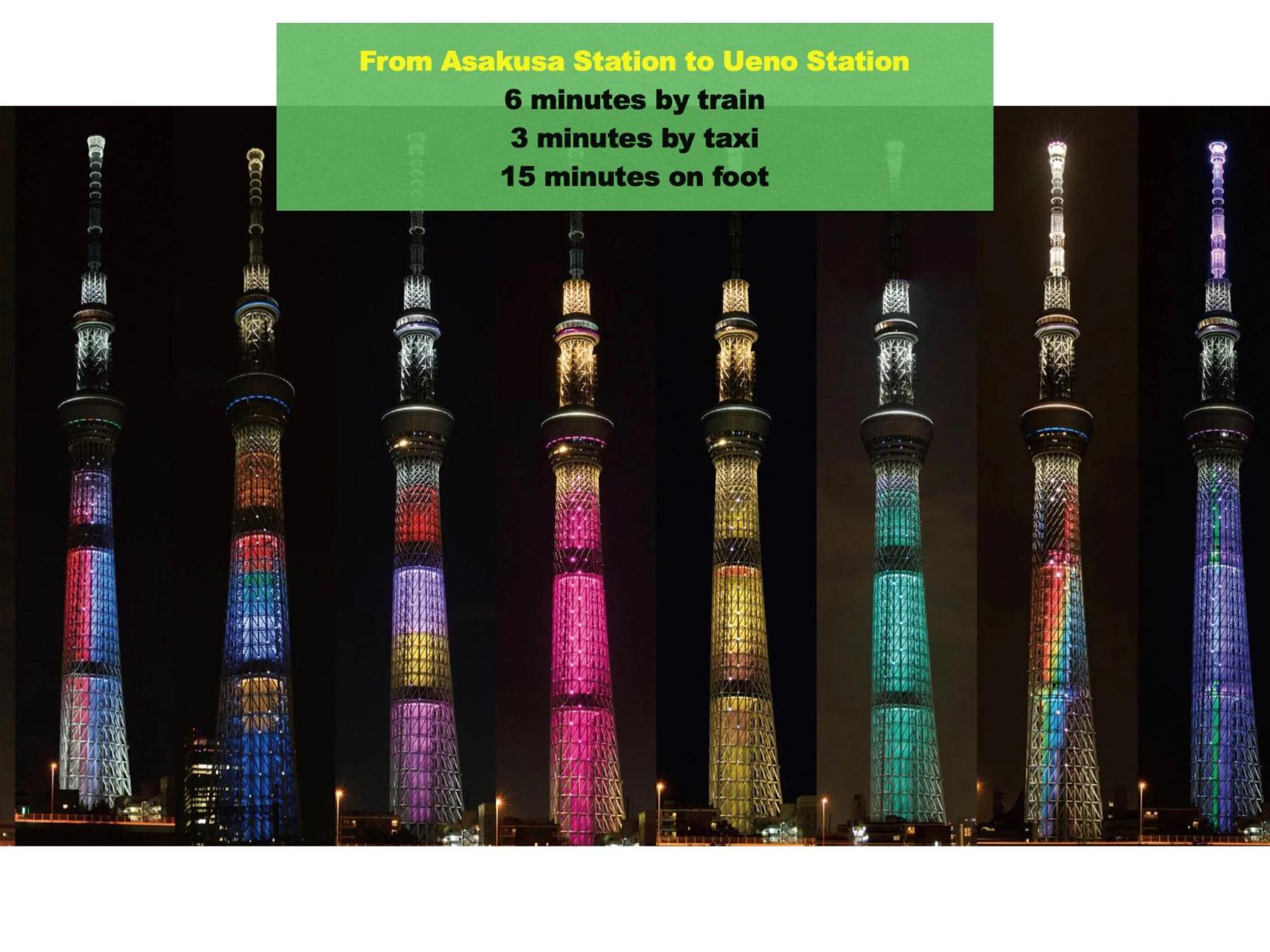 東京都浅草寺3分 浅草駅6分 寝室+リビング2-4人 スカイツリービュー 駅近 成田空港&羽田空港直通アパートメント エクステリア 写真